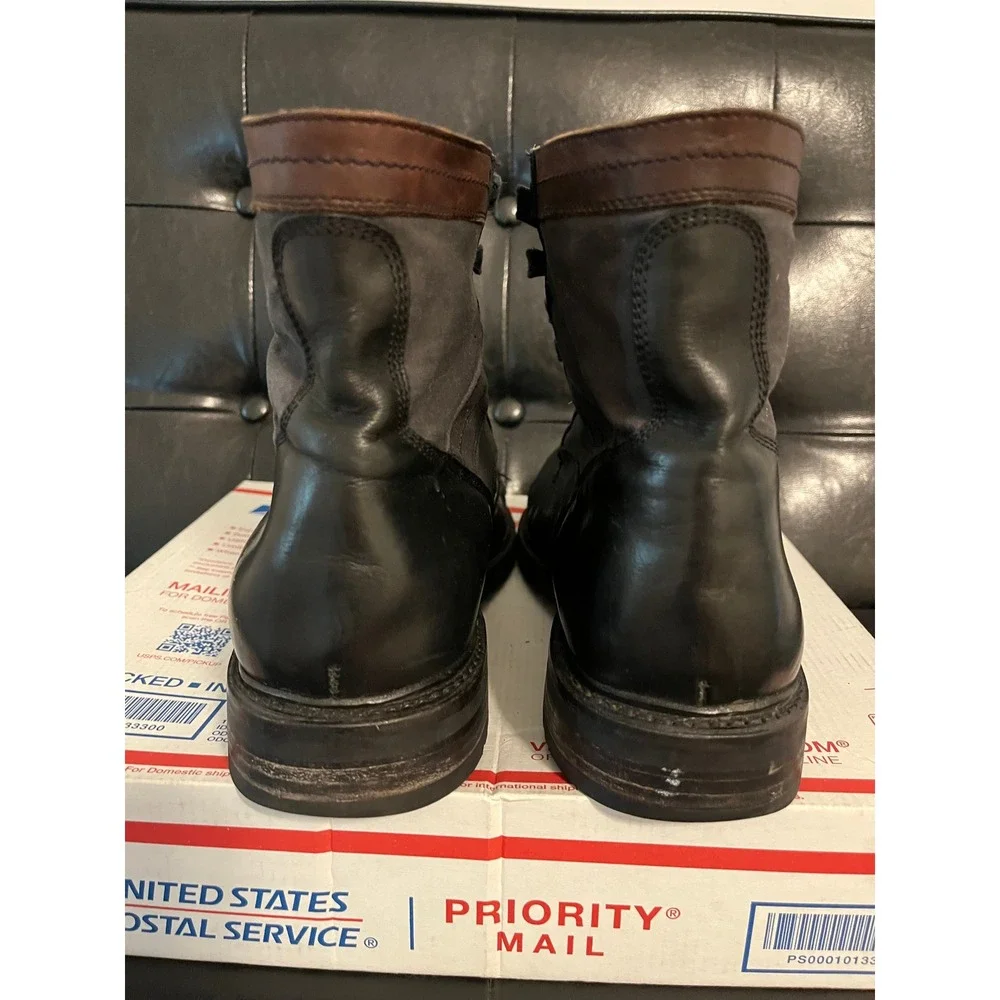 Frye Mens Leather Canvas Combat Boots